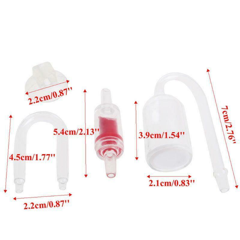 Oawjeen New Quarium Fish Tank CO2 Diffuser Check Valve U Shape Glass Tube Cup
