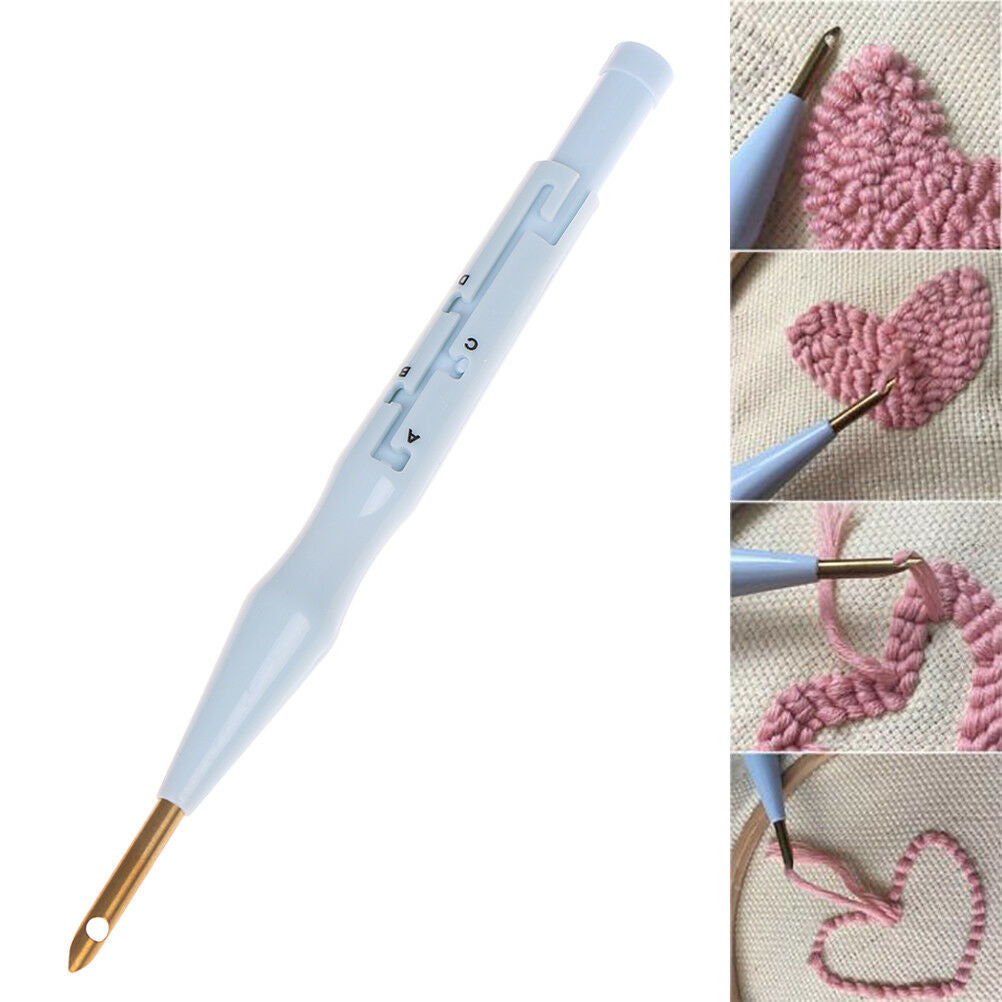Adjustable Punch Needle Stitching Yarn Needle Embroidery Pen Felting Threader Pb