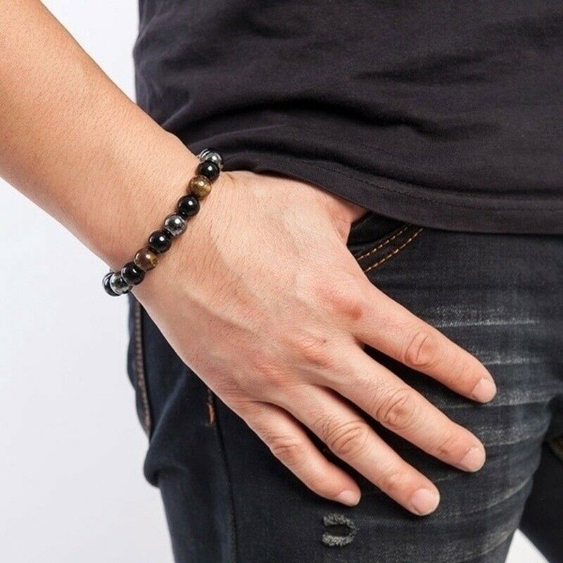 Men Women Therapeutic Energy Healing Natural Stone Stretch Beaded Bracelets Gift
