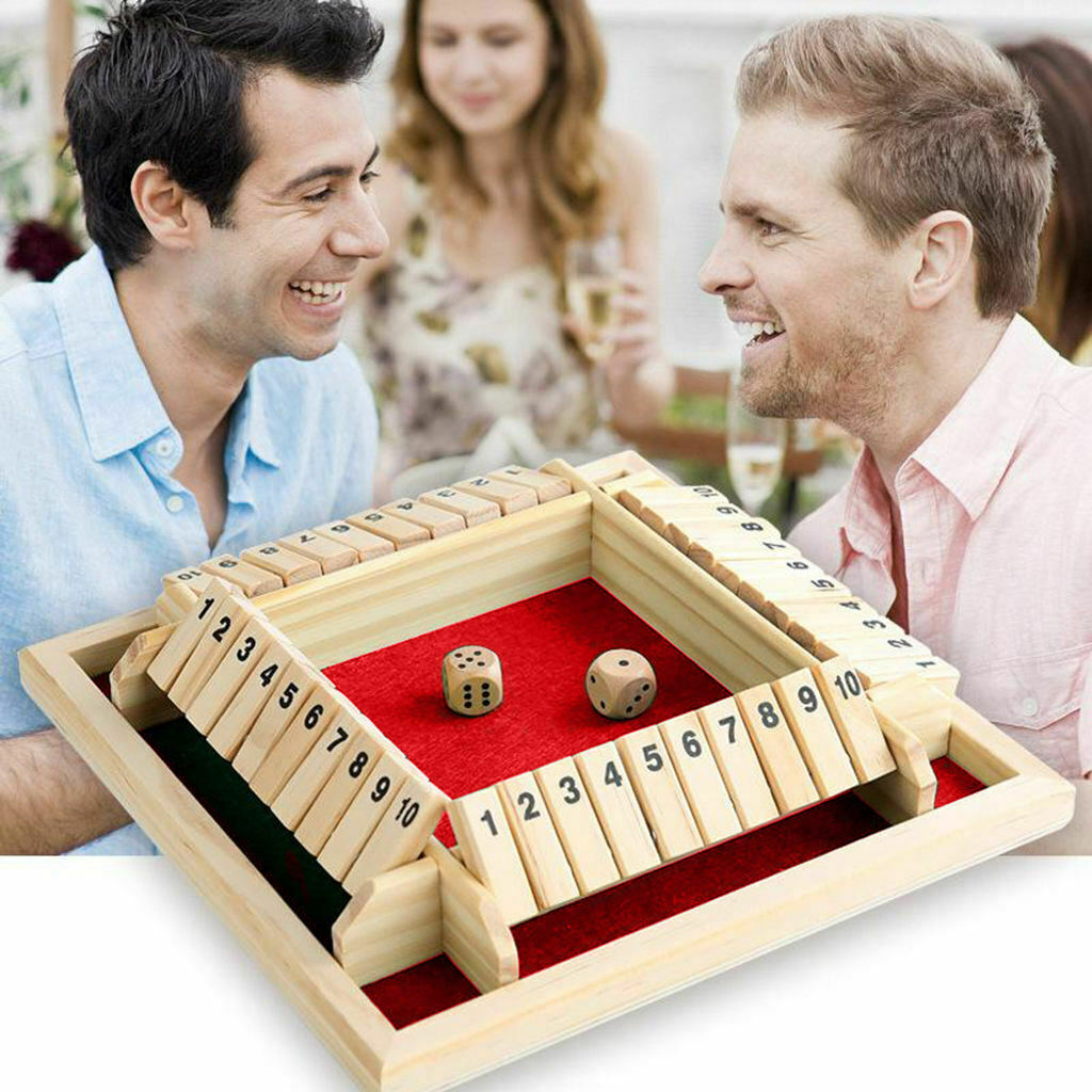 Four Way Shut the Box 10 Number Pub Board Game Fun for Kids Adults Home