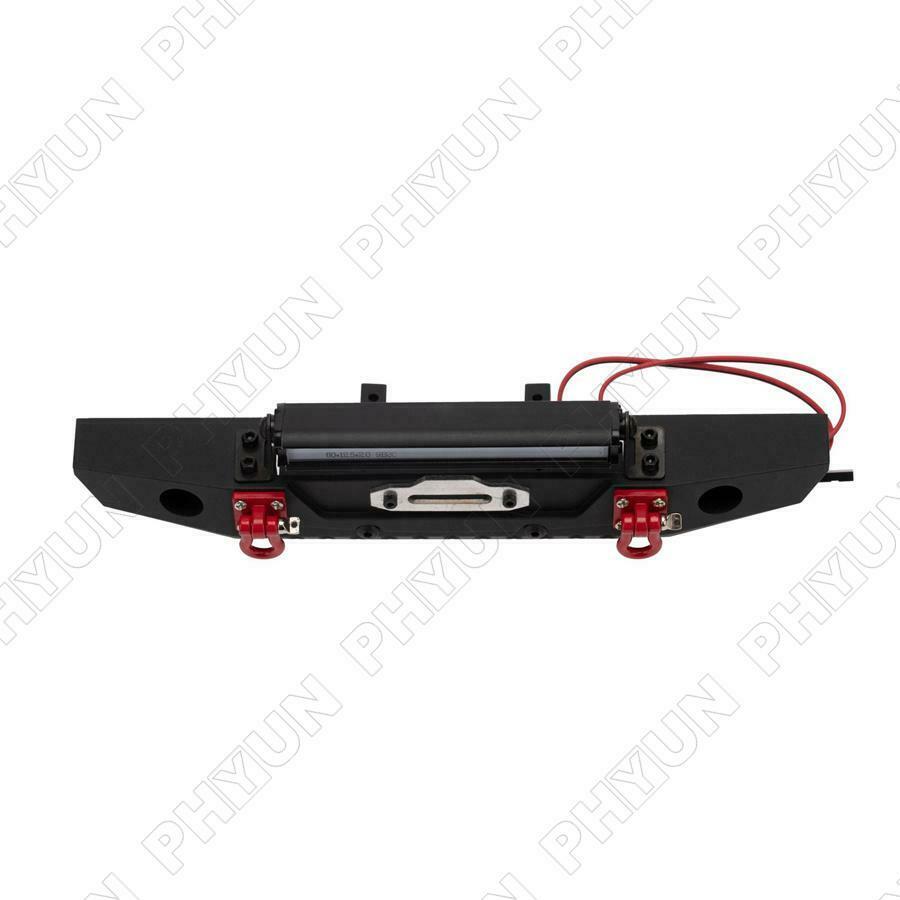 Metal Front Bumper with LED Light For 1/10 RC TRX4 Axial SCX10 & SCX10 II 90046