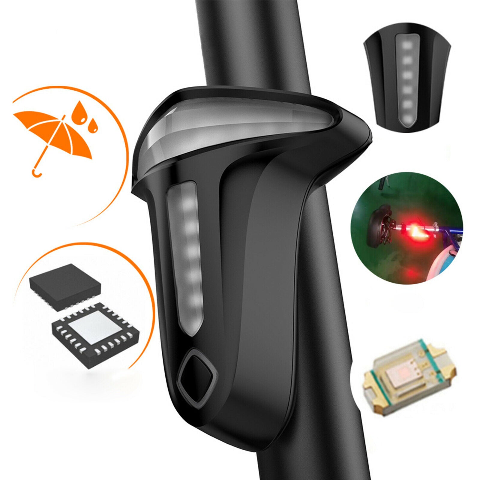 Smart Brake Sensor Light USB Rechargeable Bicycle Taillight Rear Safety Lamp