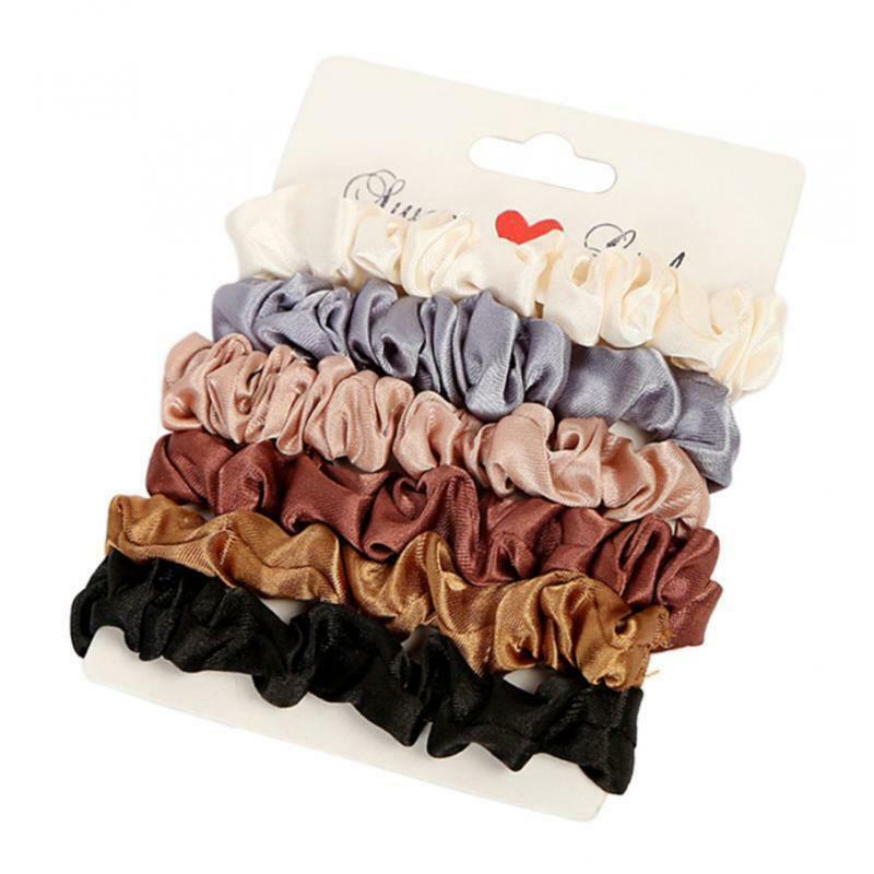 6pack Women Hair Scrunchies Rubber Hair Band Hair Ties Bow Hair Accessories