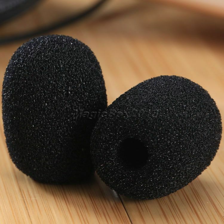 5pcs 25x6mm Black Mini Microphone Headset Windscreen Foam Mic Cover DJ Karaoke