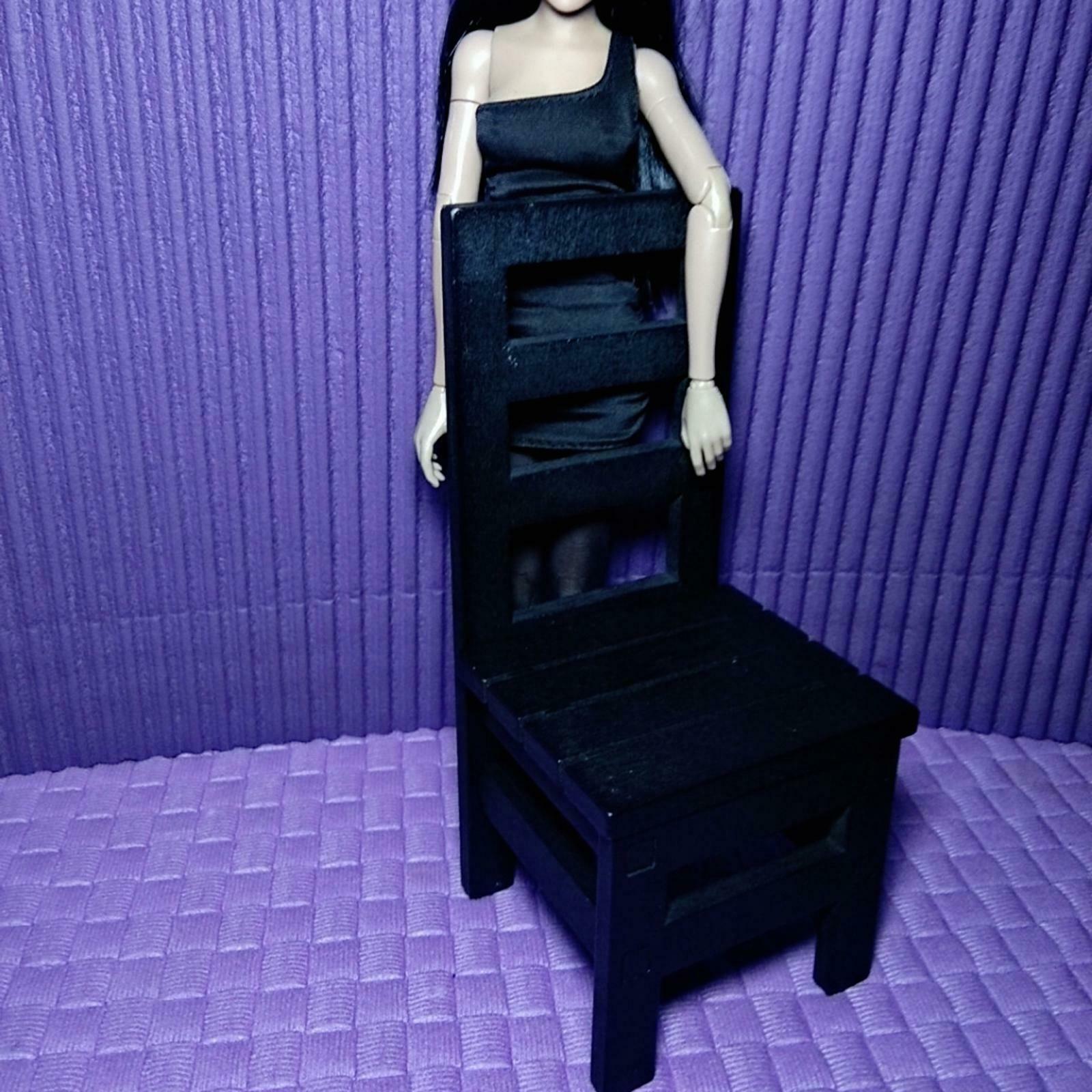 1/6 Table & Chairs for 12inch Kumik TBLeague DML DID TTL Dress up Black