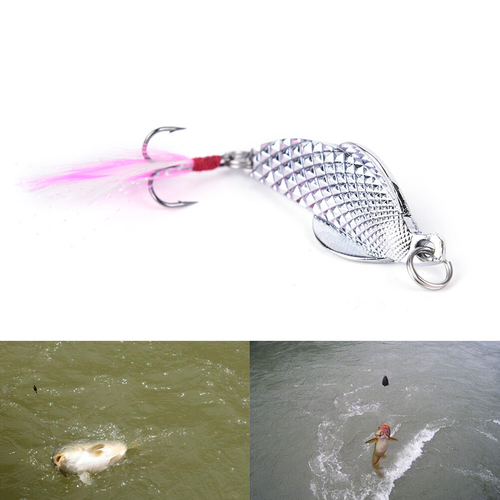 Sliver Metal Sequins Fishing LureSpoon Lure NoiseHard BaitHook FishingTack.l8