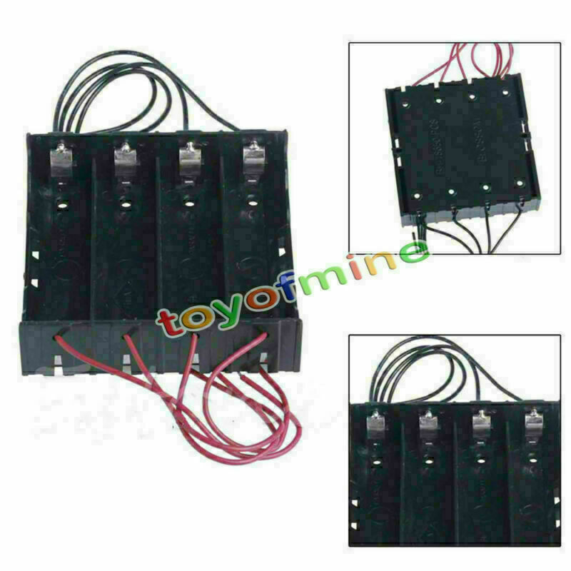 Plastic Battery Storage Case Box Holder For 4 x   3.7V With Wire Leads