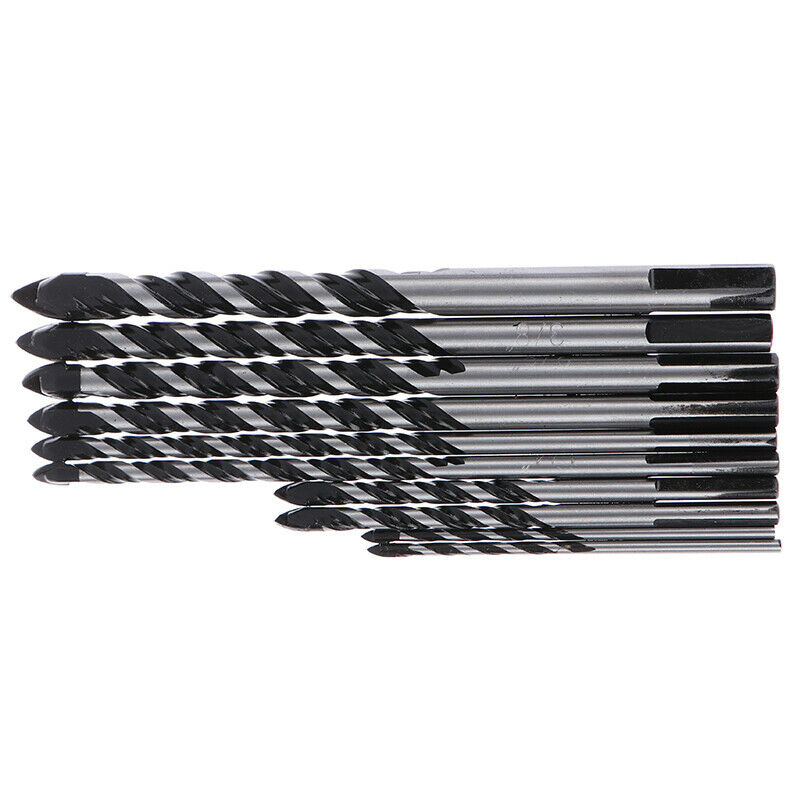 10PCS Titanium Steel Alloy Electric Drill Bit Set For Masonary Concrete Bri_DD