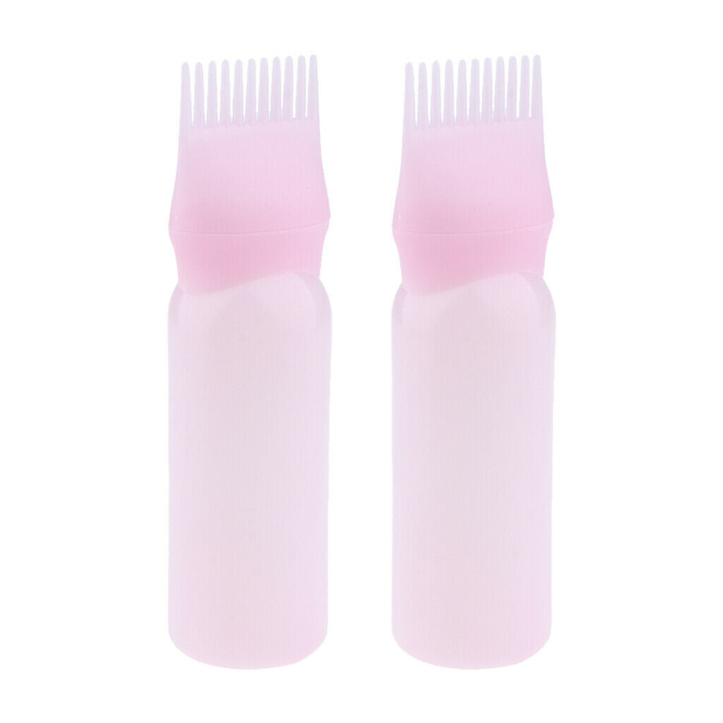 2pcs Empty Hair Dye Applicator Dispensing Brush Salon Coloring Bottles 60ml