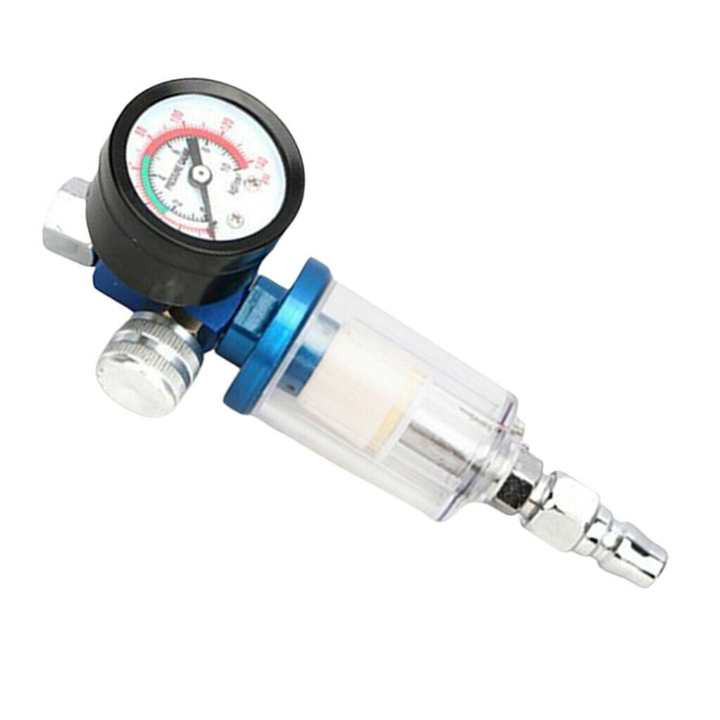 1/4" Pneumatic Air Filter Regulator w 43mm Pressure Gauge Easy to Install