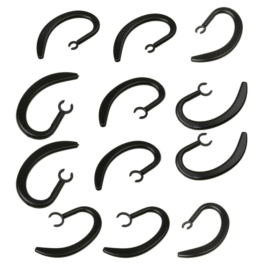 12x Replacement Spare Ear Hook Earloop For Bluetooth Headset Black