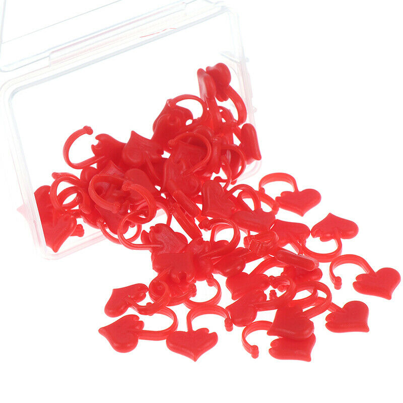 50pcs Heart Shaped Stitch Markers Knitting Crochet Locking Knitting HolderATDD