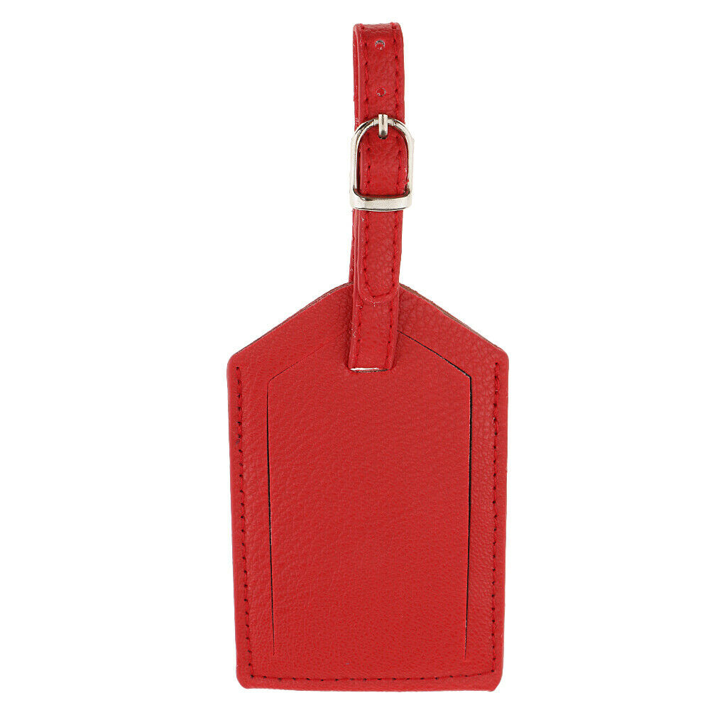 2x Luggage Tag Travel Leather Tags Business Suitcase Tags ID Name Card Label