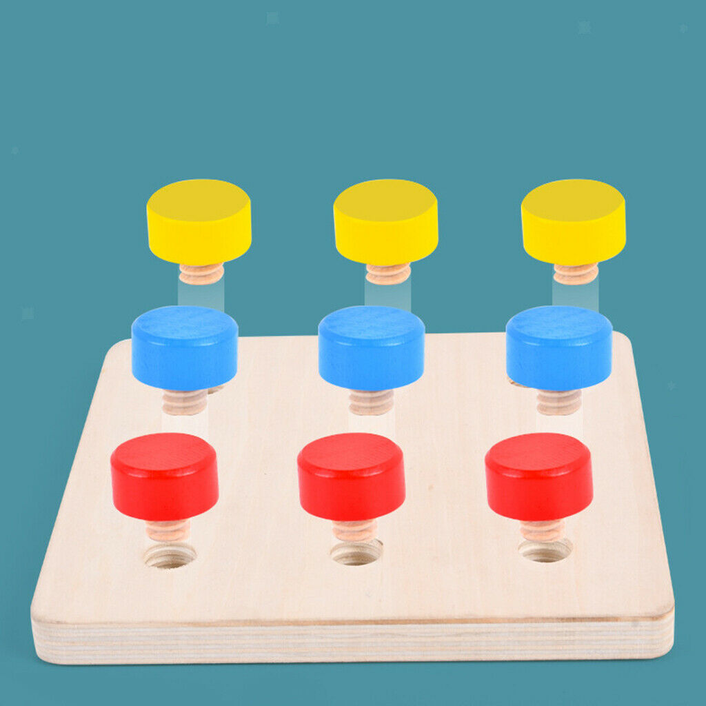 Screw Color Cognition Toys, Wooden Number Puzzle, Montessori Toys for Toddlers,