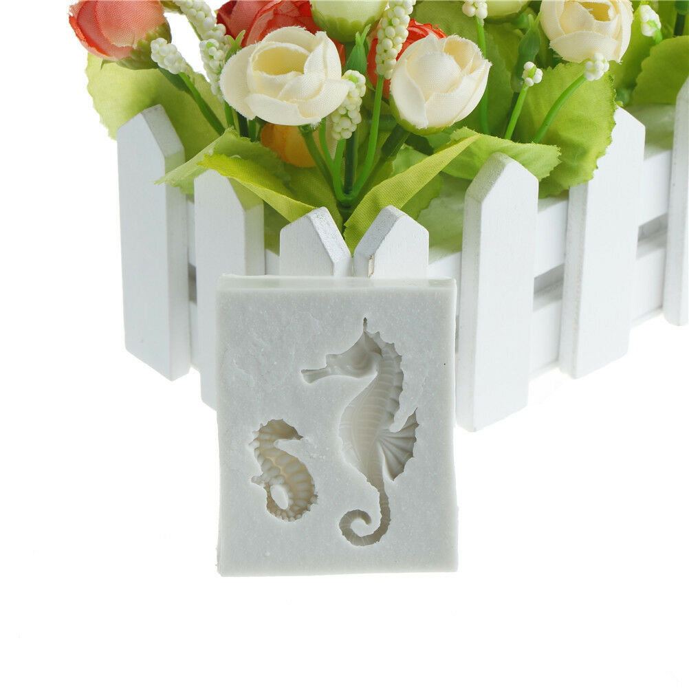 sugarcraft sea horse silicone mold fondant mold cake decor tool chocolate .l8