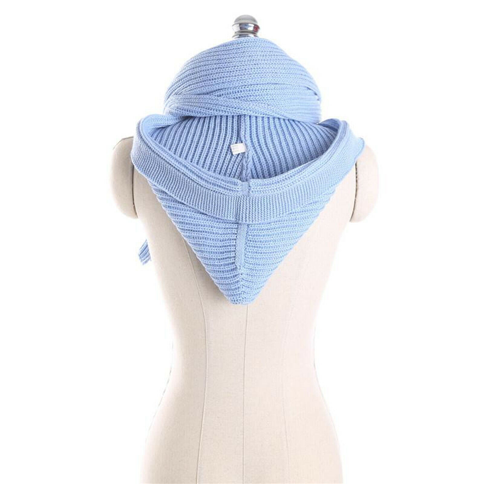 Hooded Scarf Winter Autumn Knitted Hoodie Pullover Wrap Headscarf Neckwarmer