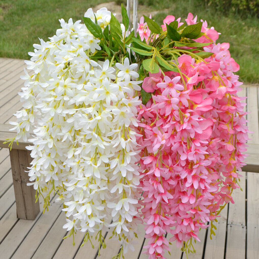 4pcs Bundle Of Silk Hanging Plants Artificial  Flower Garland Decor