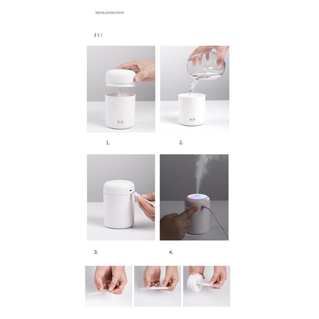 3pcs Portable 300mL  Humidifier Aromatherapy Aroma Oil Diffuser