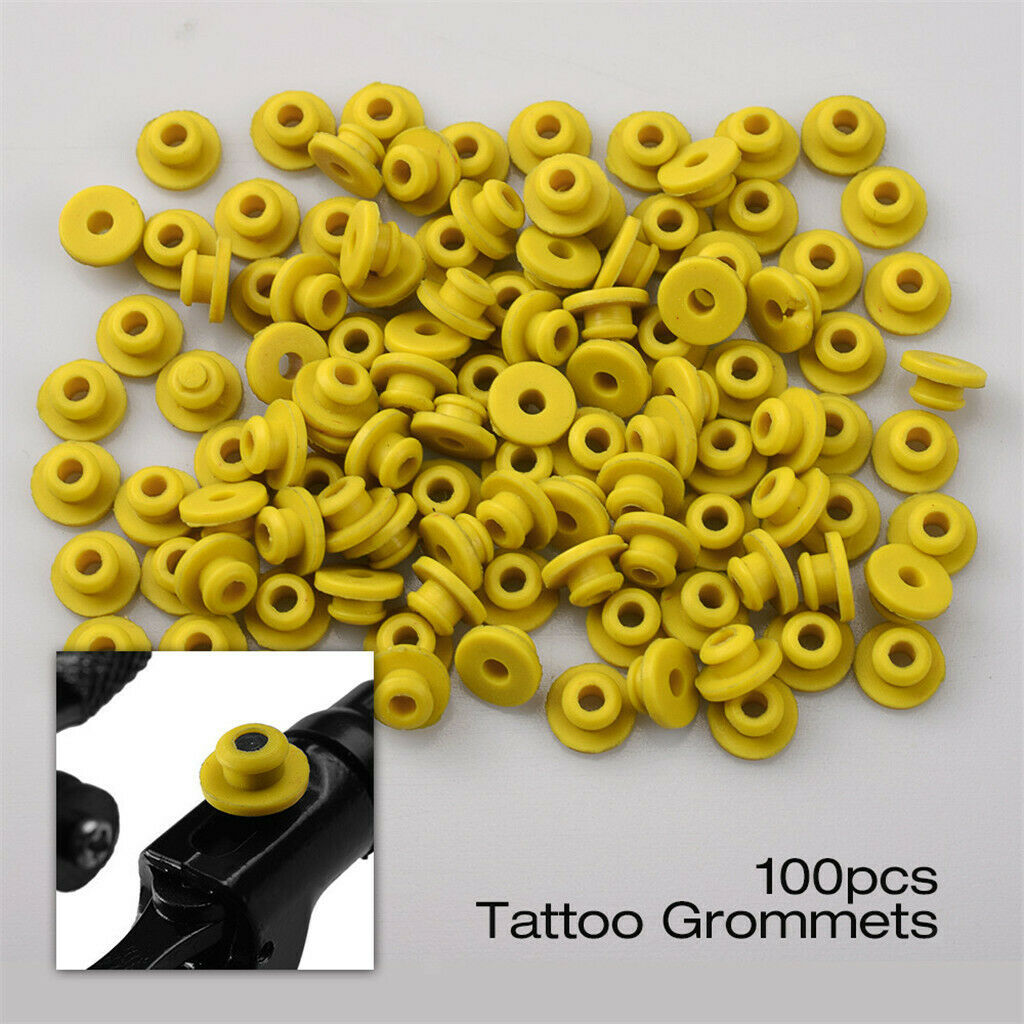 Tattoo Grommets/O Rings/Rubber Band/Cleaning Brush Tattoo Supply Kit Yellow