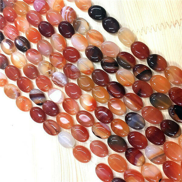 1 Strand/22Pcs 18x13x5mm Red Agate Oval DIY Spacer Loose Beads 15.5inch HH696