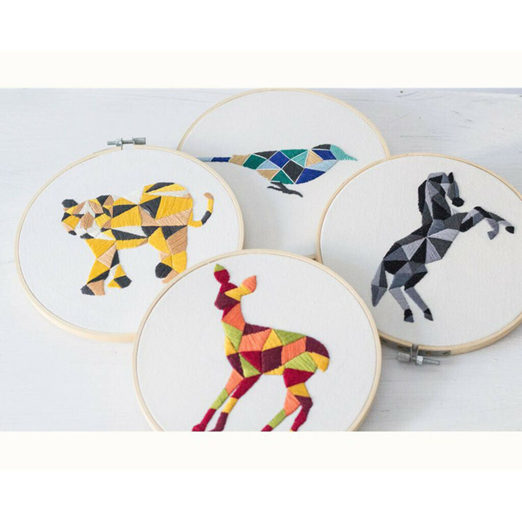 Handmade Embroidery Starter Kit Set Animals Cross Stitch for Adults Tiger