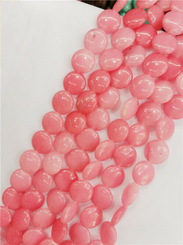 1 Strand 16x5mm Pink Malay Jade Round Spacer Loose Beads DIY 15.5inch HH8780