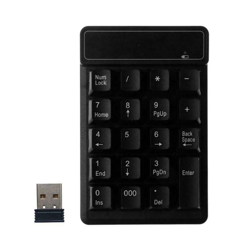 2.4GHz Mini USB Wireless Numeric Keypad 19 Keys Number Pad Numpad Receiver for