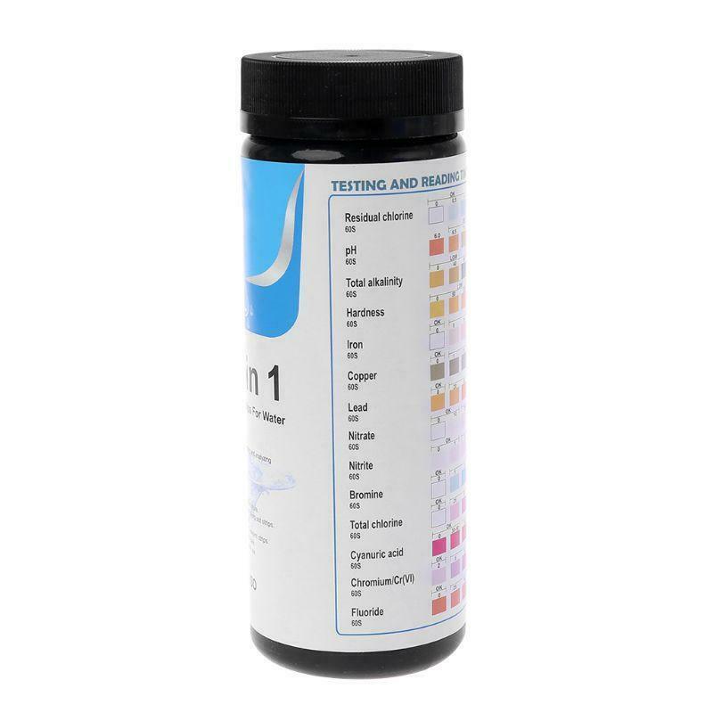 100Strips Water Test Strips Reagent Strip For Water Quality Analyzing Testing 14
