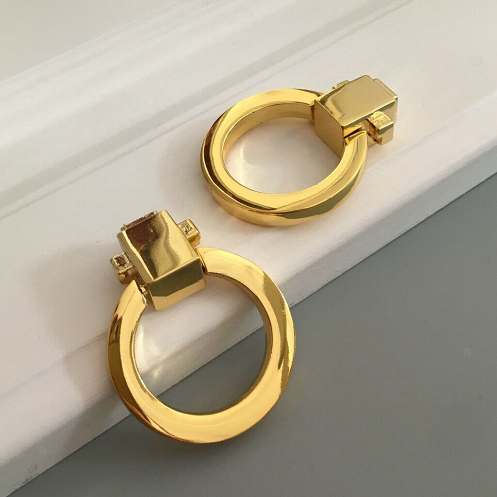 Bright Golden Color Cabinet Knob Round  Handle Furniture Hardware Metal