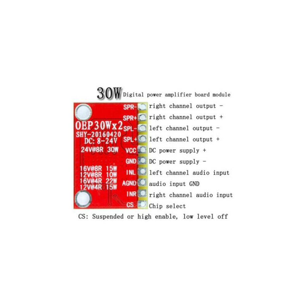 Audio Module Class D Digital Power Amplifier Board Replace TDA8932 OEP30Wx2
