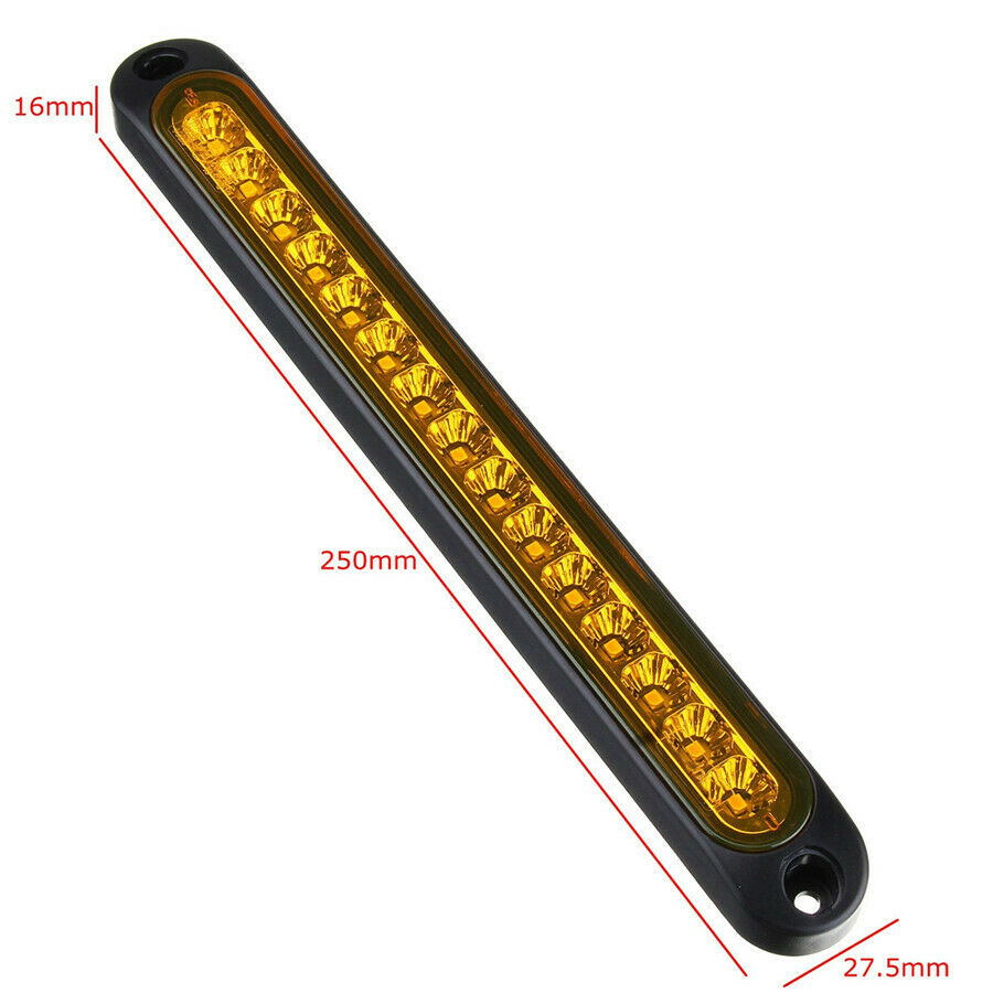 LED Amber Light bar Emergency Warning Strobe Flashing Yellow Indicator light