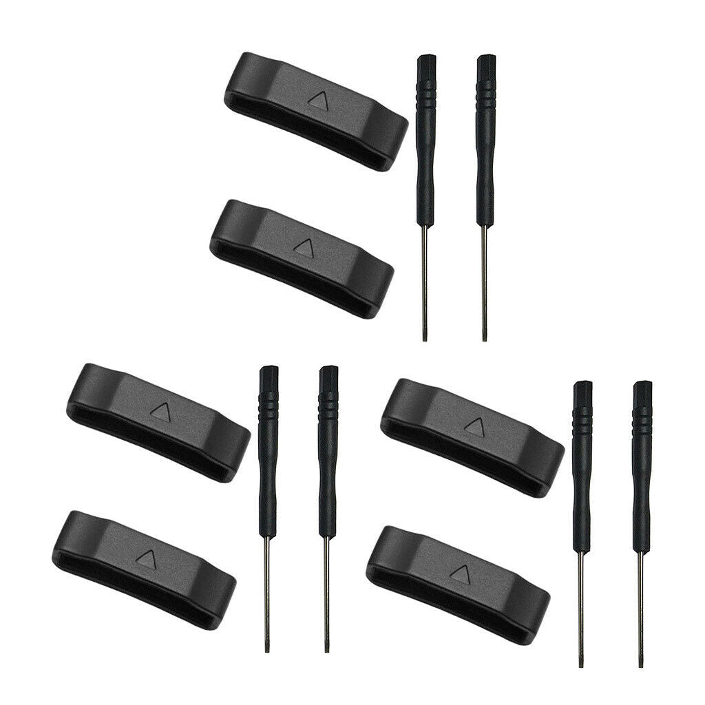 6x 26mm Watch Fastener Ring Band Loop for Garmin Fenix 3 / HR / 5X Black