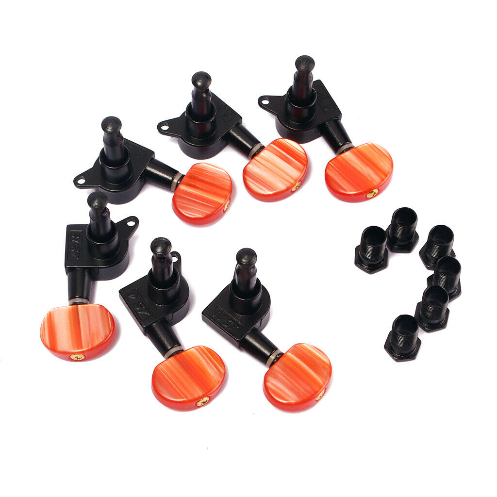 6 Pieces 3L3R Acoustic Guitar Tuning Pegs Keys Tuners with Red Buttons