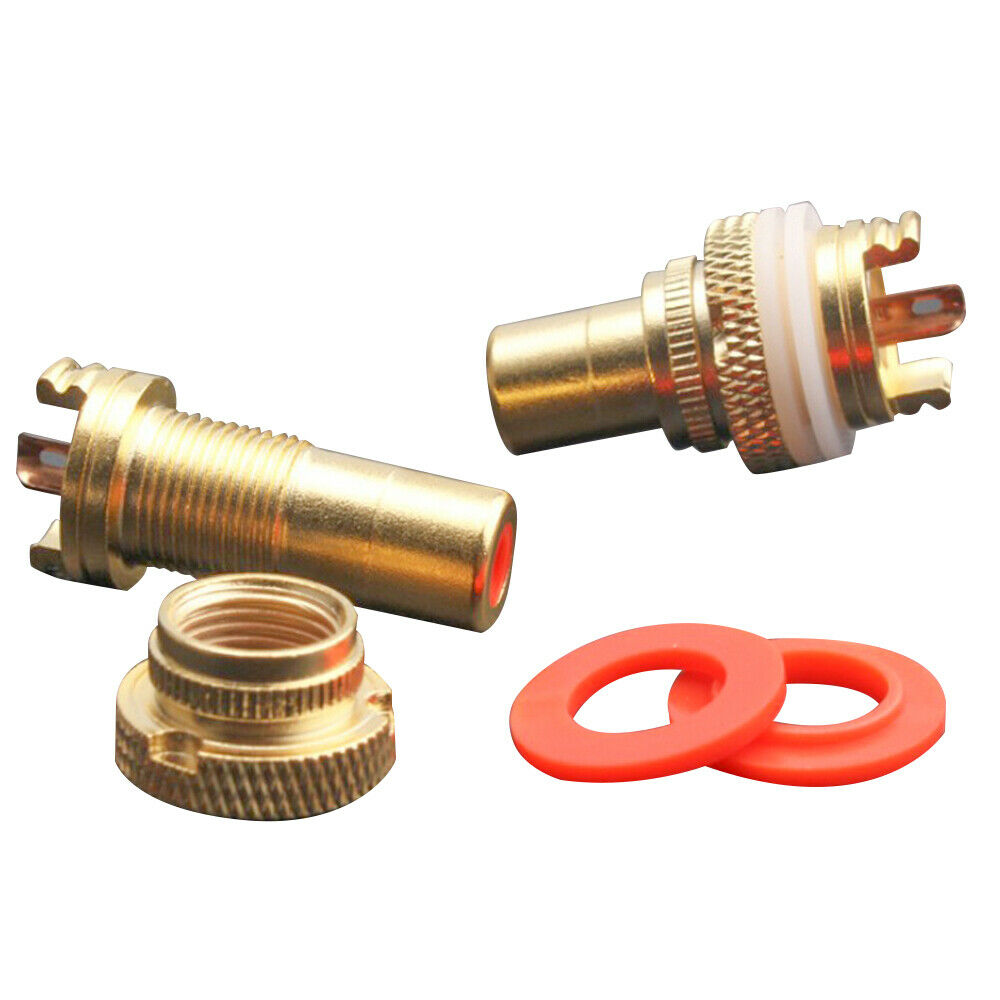Copper Plug Connector 8PCS RCA CMC Female RCA Female Socket Chassis Phono