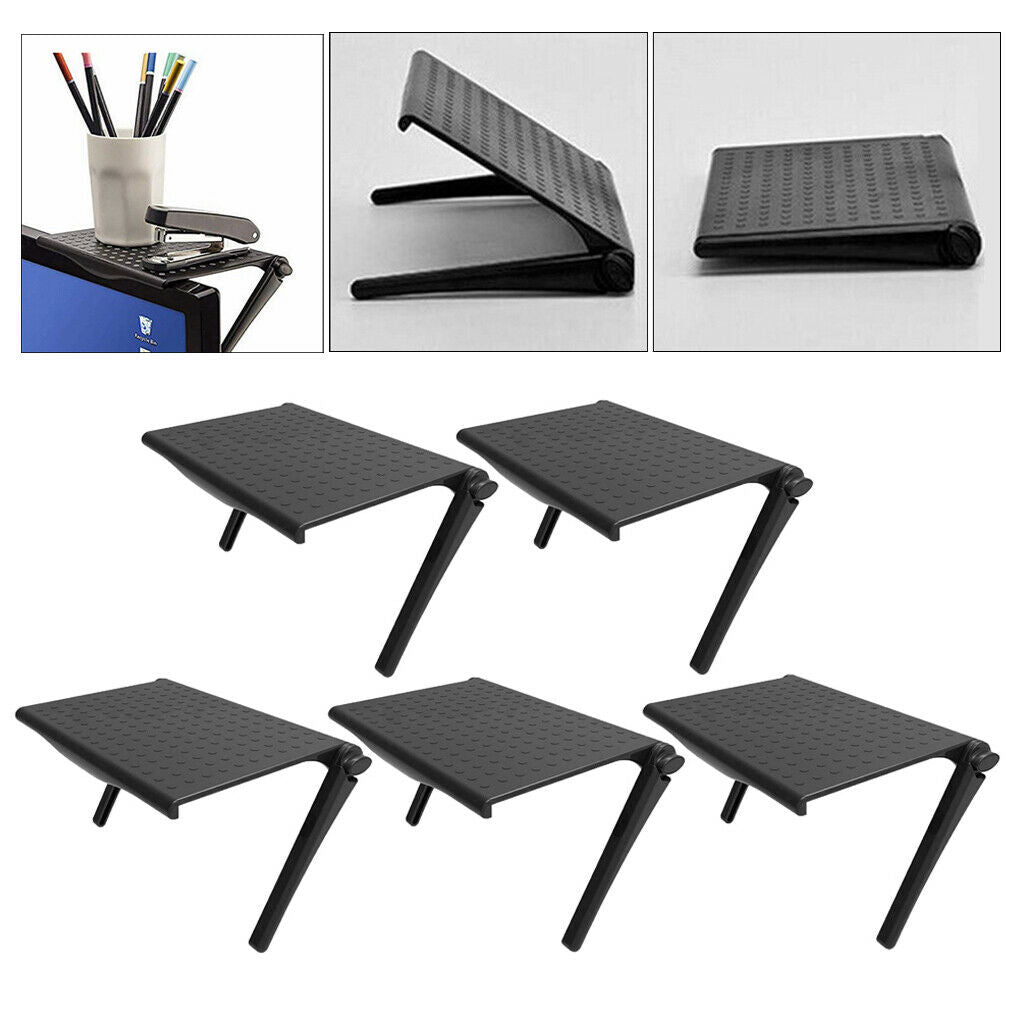 5pcs Screens Top Shelf TV Adjustable Screen Rack Folding Monitor Shelf Organizer