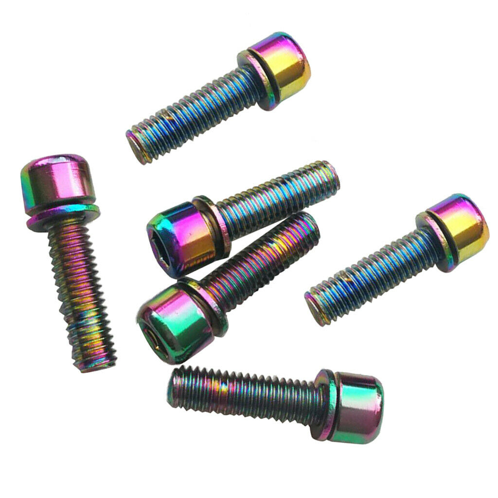 12x MTB Road Bike Hex Socket Screws Bolts for Handlebar Stem Golden+Colorful