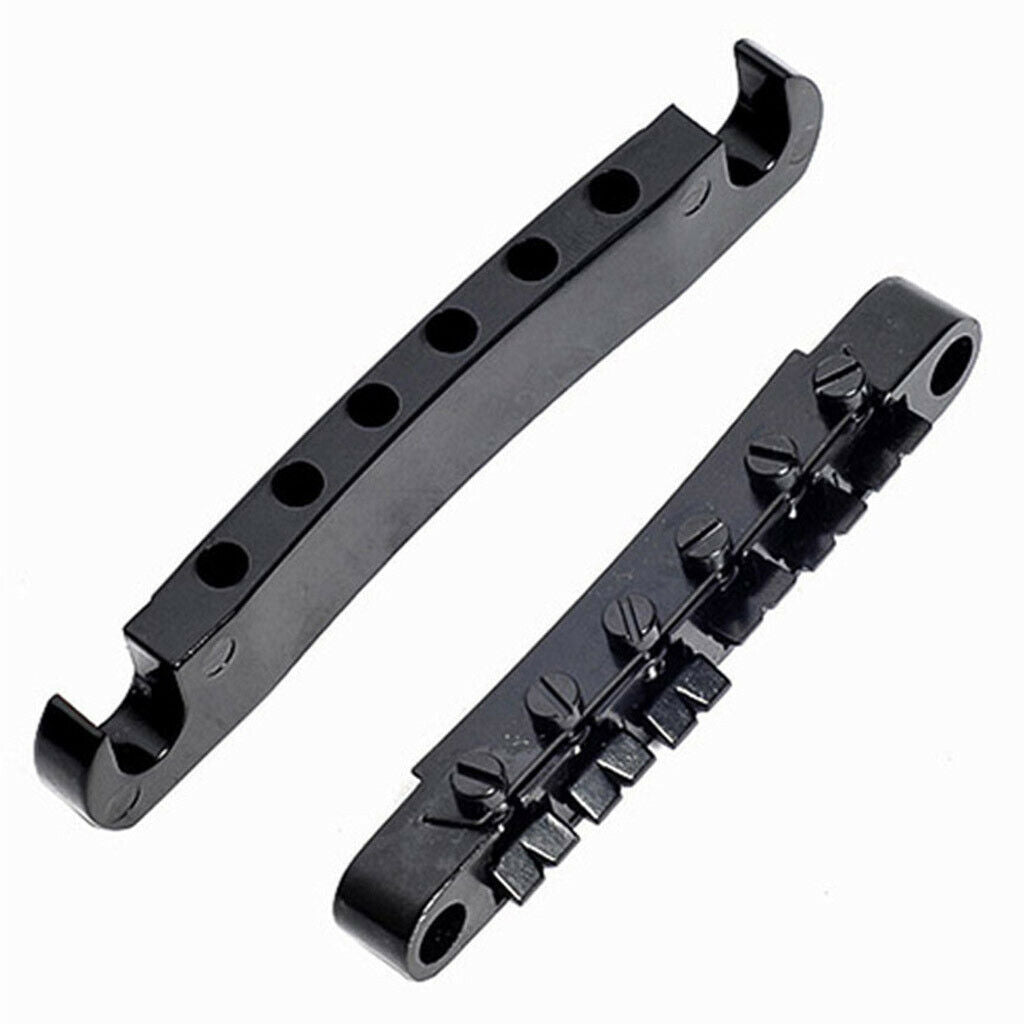 Black Rollser Saddle Bridge Tailpiece&3L3R Sealed Gear Tuning Pegs Keys for Les