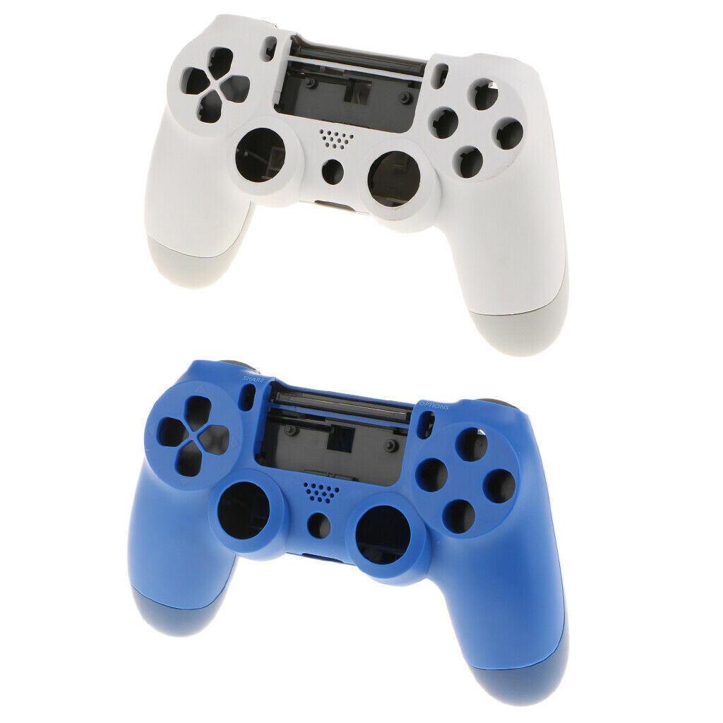 2pcs Cover Skin Protector Handle Housing Shell Case for PS4 Pro White+Blue