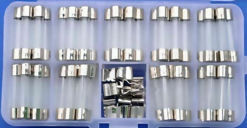 6×30 mm Car Boat Quick Blow Glass Tube Fuse Assorted Kit Fast-blow Glass Fuses