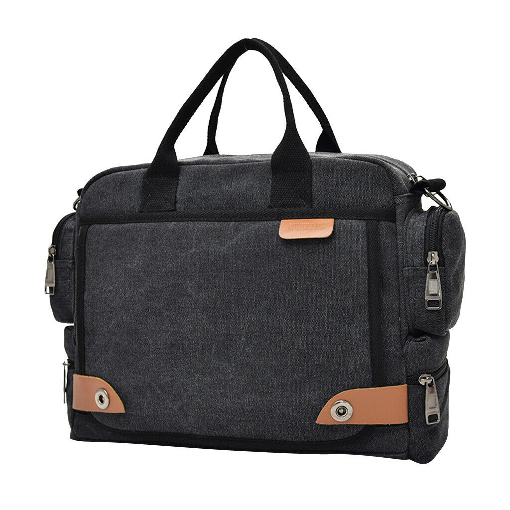 Men's Cross Body Messenger Over Shoulder Canvas Bag for Outdoor Casual Black