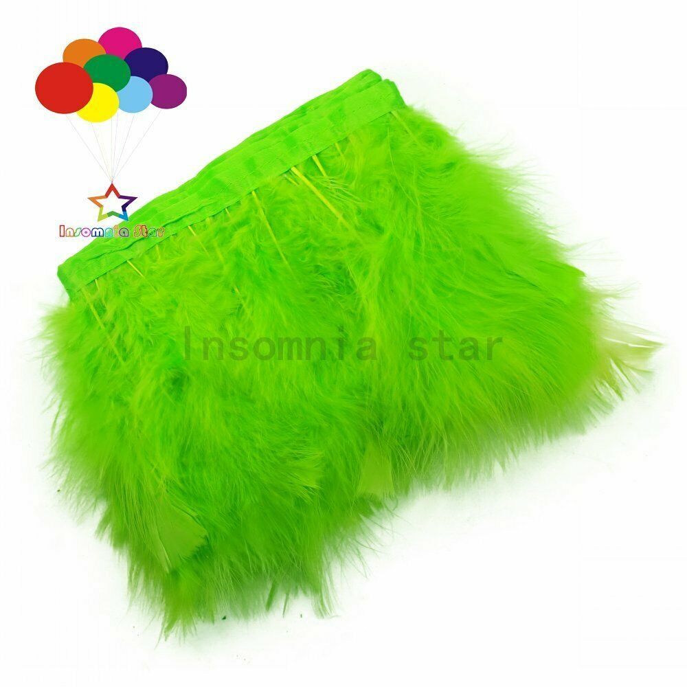 2 Meters Fruit green Marabou Turkey Feathers Trim Craft Diy Wedding Home Party