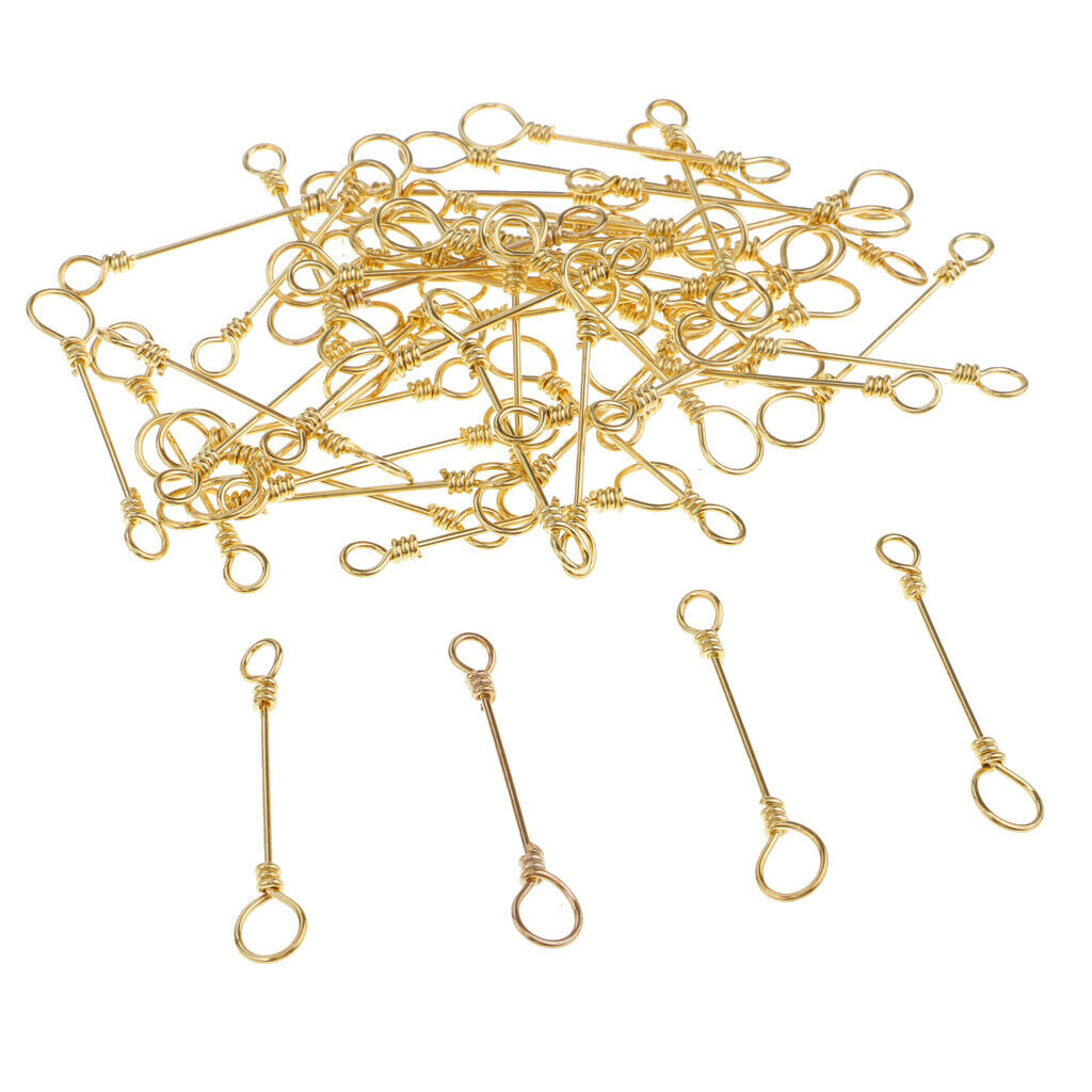 50Pcs Fishing Swivels Quick Connection Clips Rolling Swivels Chod Rigs Rings