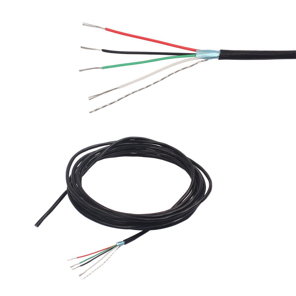 Shielded 4-wire Guitar Connection Cable, 24 AWG, Black