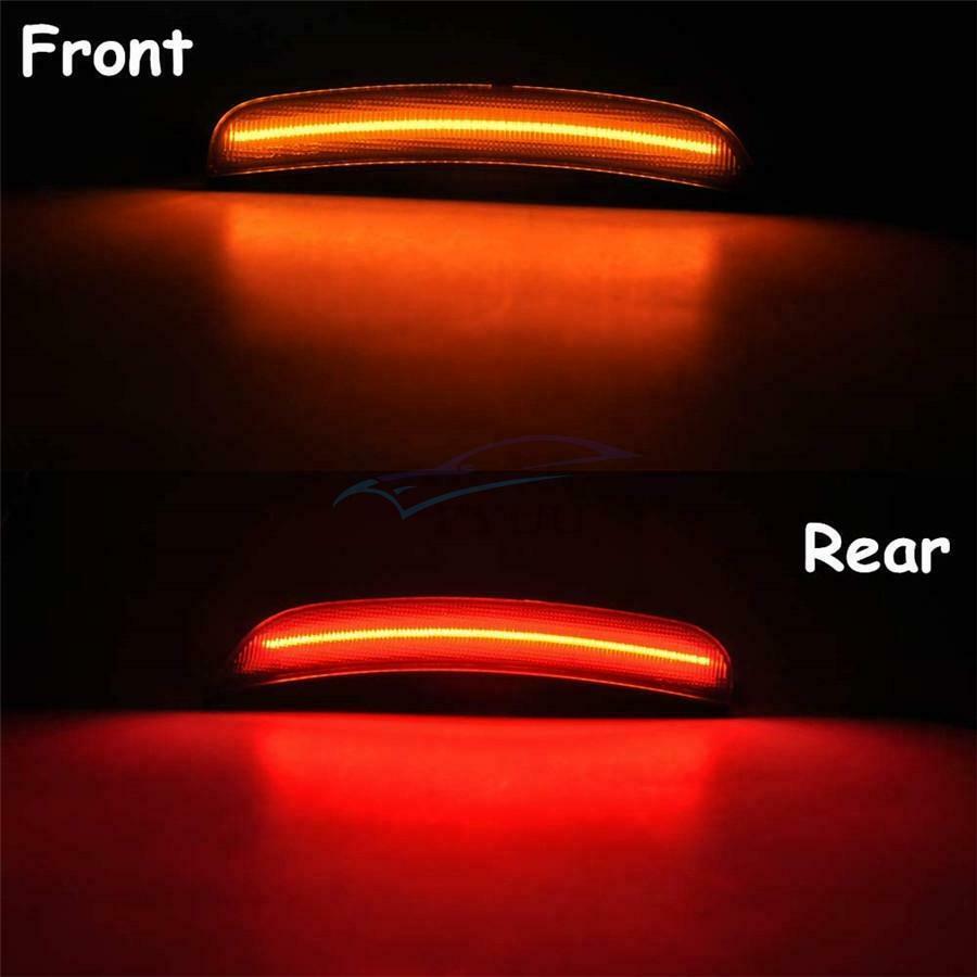 4Pcs For Dodge Charger Front Rear Amber Red LED Side Marker Lamp Light 2015-2019