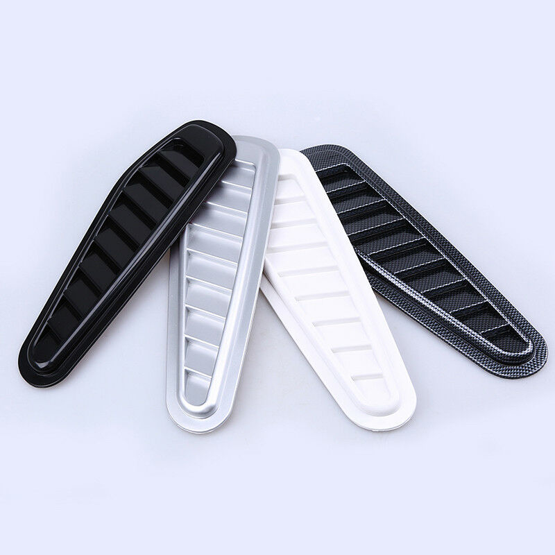 1Pair Carbon Fiber Style Car Turbo Bonnet  Air Flow Intake Vent Cover Hood Decor