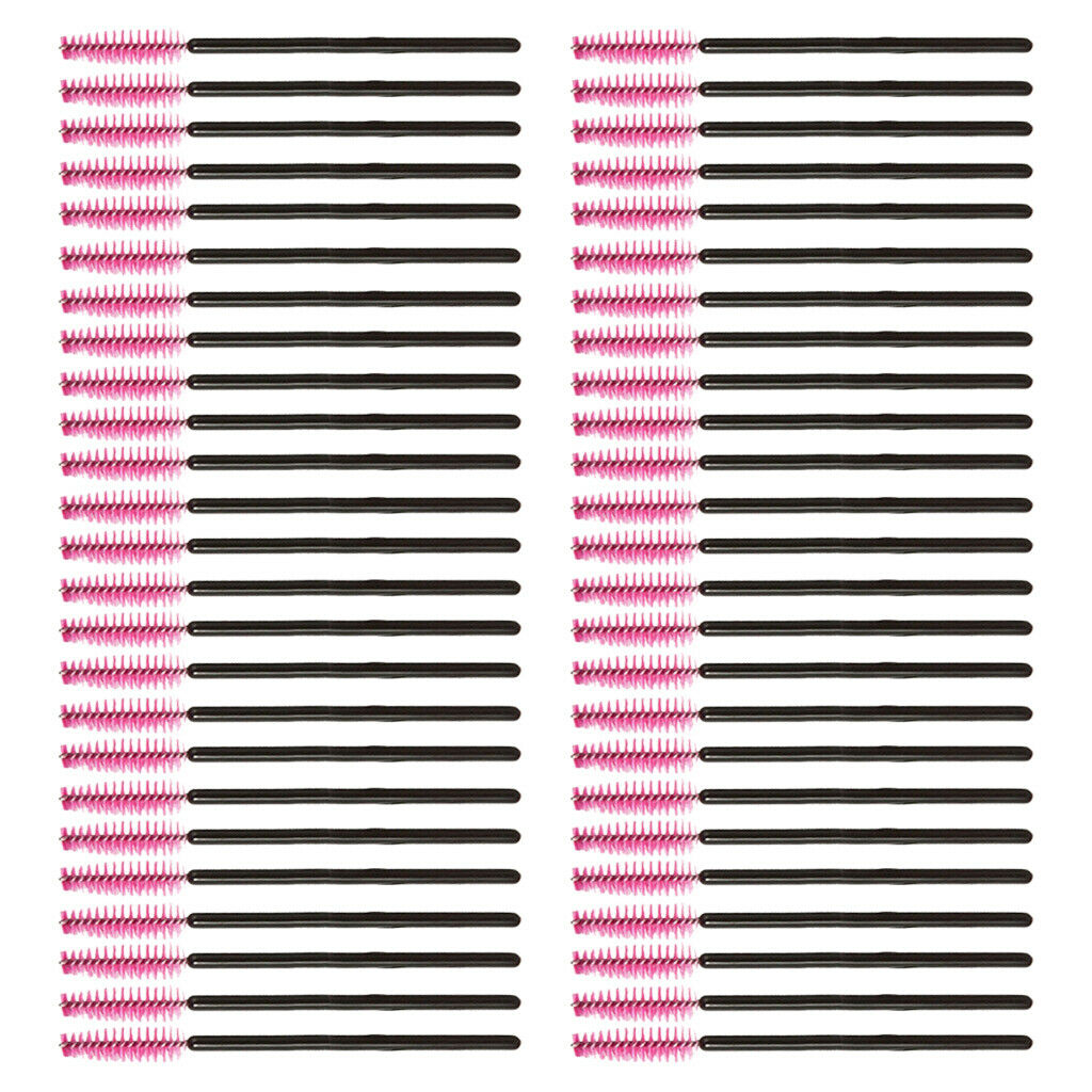 Approx.50Pcs Disposable Eyelash Brush Mascara Wands Applicator Black and Rose
