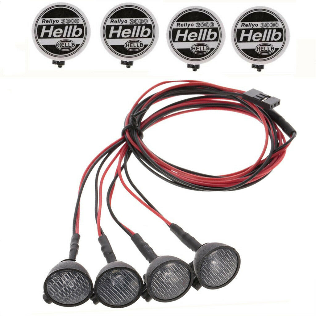 4x RC Car Roof LED Light Spotlight for Axial SCX10 1/10 RC Crawler
