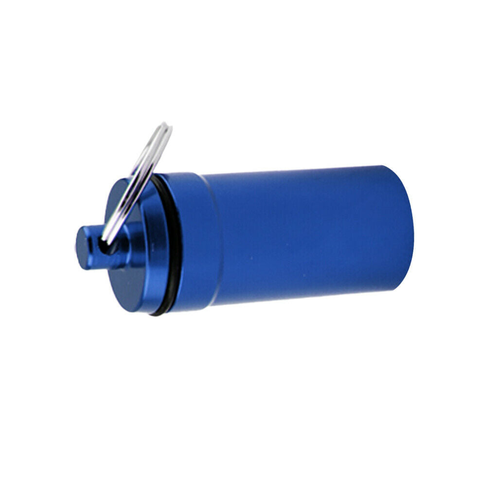 2 Pieces Airtight Pill Box Case Holder Containers Capsule Bottles Keychain