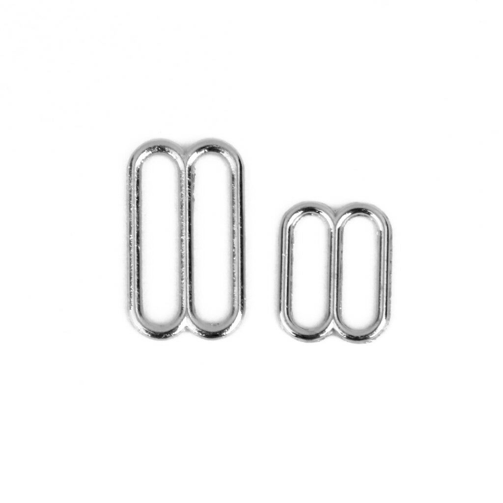 100Pcs BRA STRAPS AJUSTMENTS BITS SLIDERS 8-Shaped HOOKS 14mm