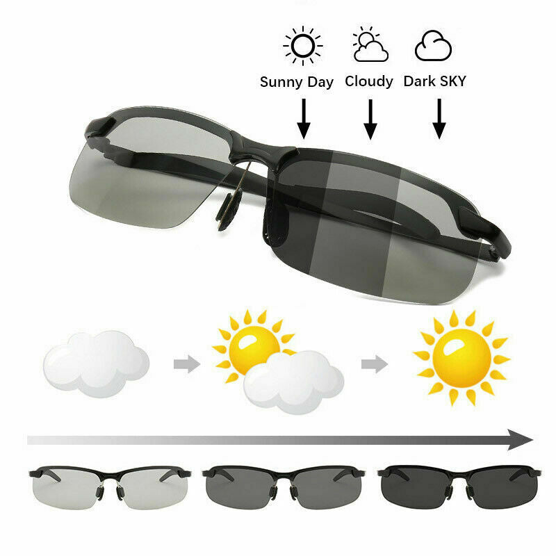 2021 Photochromic Polarized Men Sunglasses Glasses Driving Outdoor Sports